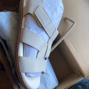 Beige Leather Sandals